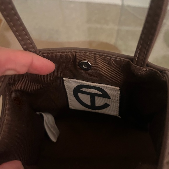 SOLD Chocolate brown small shopping telfar crossbody bag mini - Picture 3 of 4